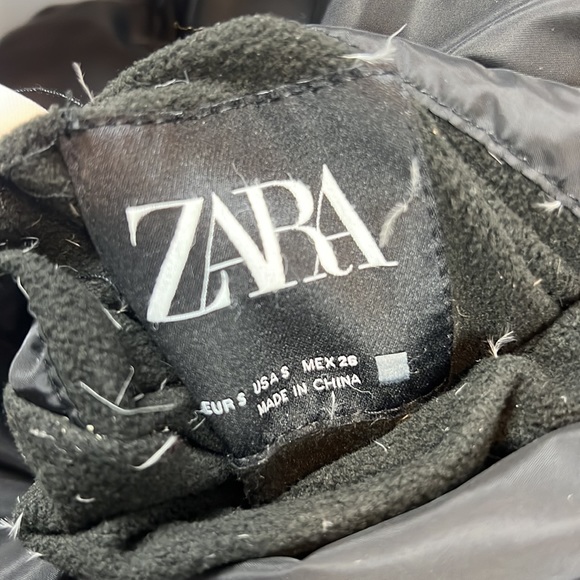 Zara Reversible Duck Down Oversized Relaxed Faux Fur Hood Puffer Jacket S - Picture 14 of 15